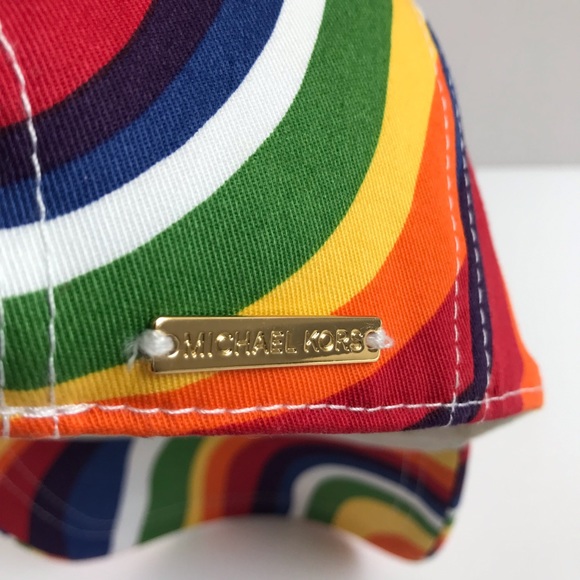 Michael Kors Rainbow Wave Pride Cotton Baseball Cap LGBTQ One Size - Picture 10 of 13